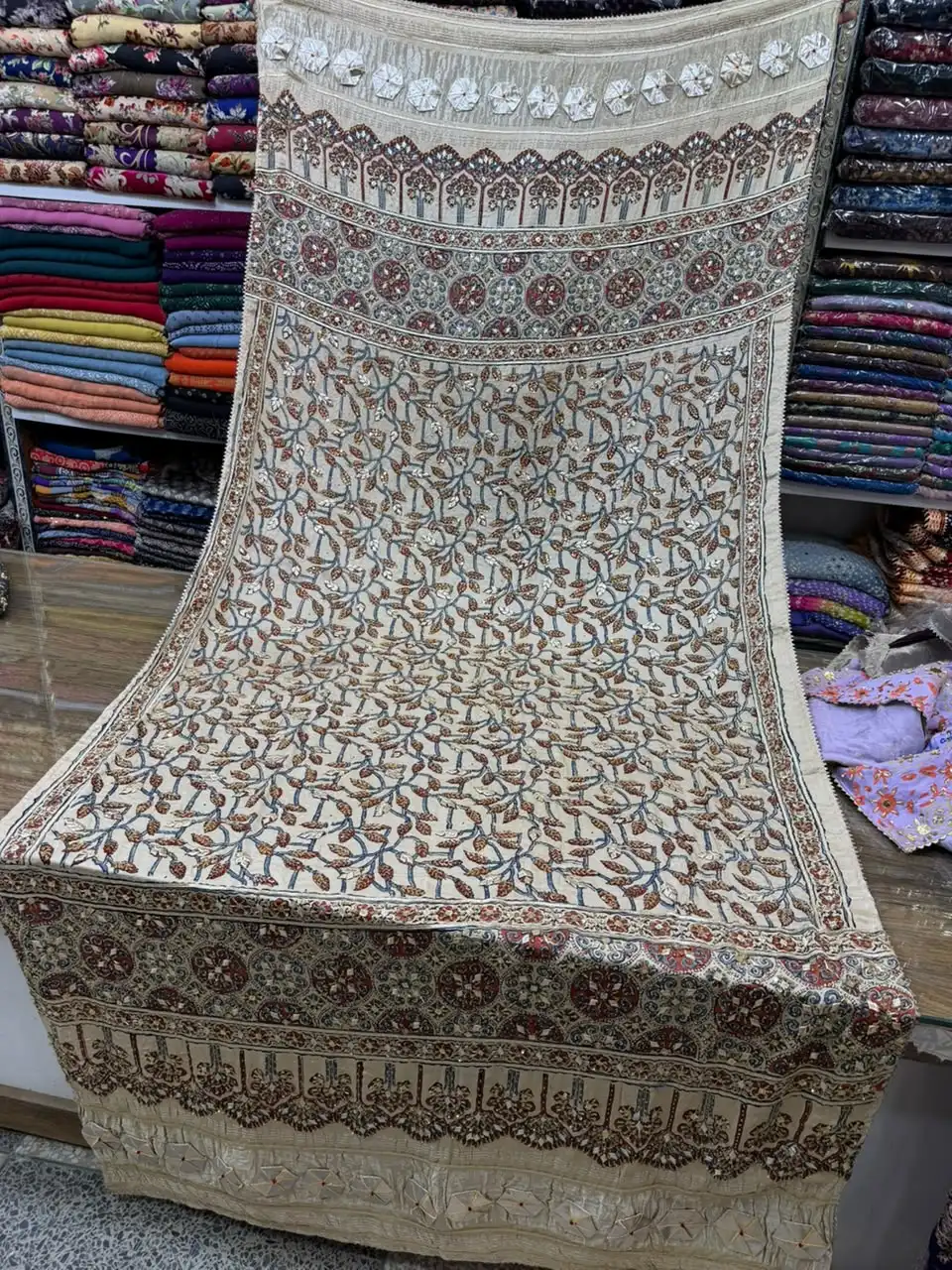 Hand work heavy dupata (15) Birdal and party wear shawl 15 - Image 1